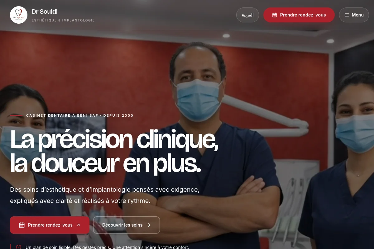 Capture du projet Dr Souidi Dental