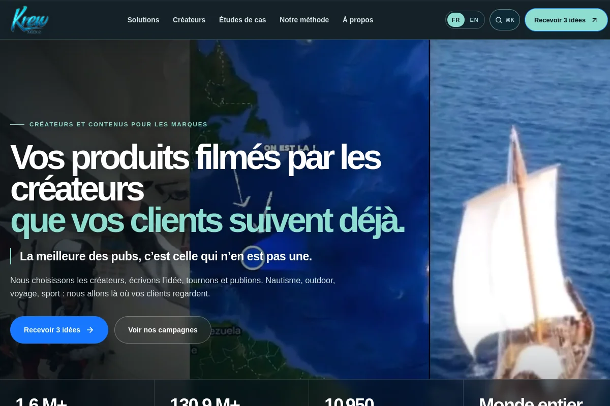Capture du projet Krew Media